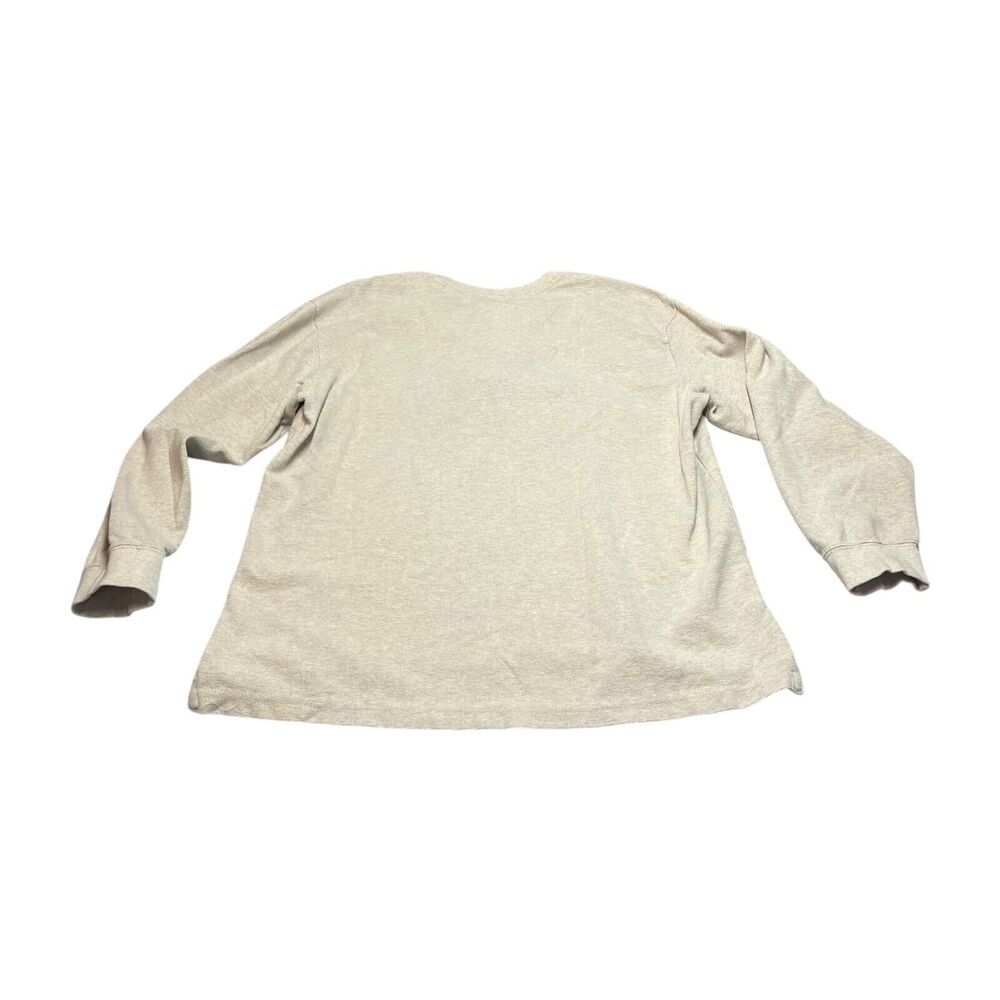 Craftsman Shirt Men's 2XL Beige Stretch Henley Neck Long Sleeve High Low Hem - Picture 2 of 6